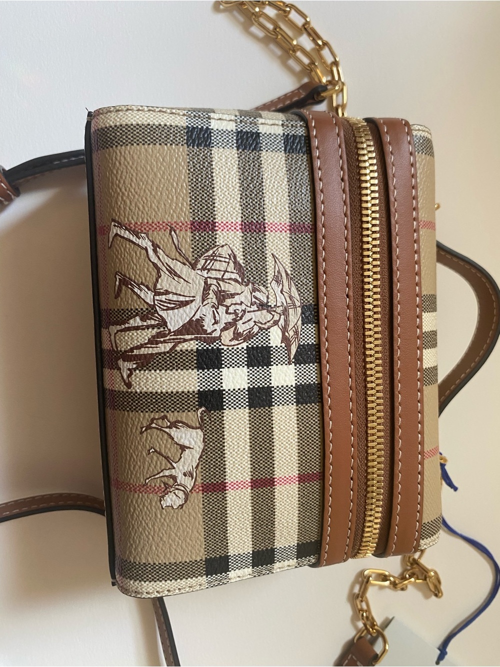 Burberry Mini Check Mates Vanity Bag – Archive Beige Paws on Parade – Authentic - Picture 4 of 9